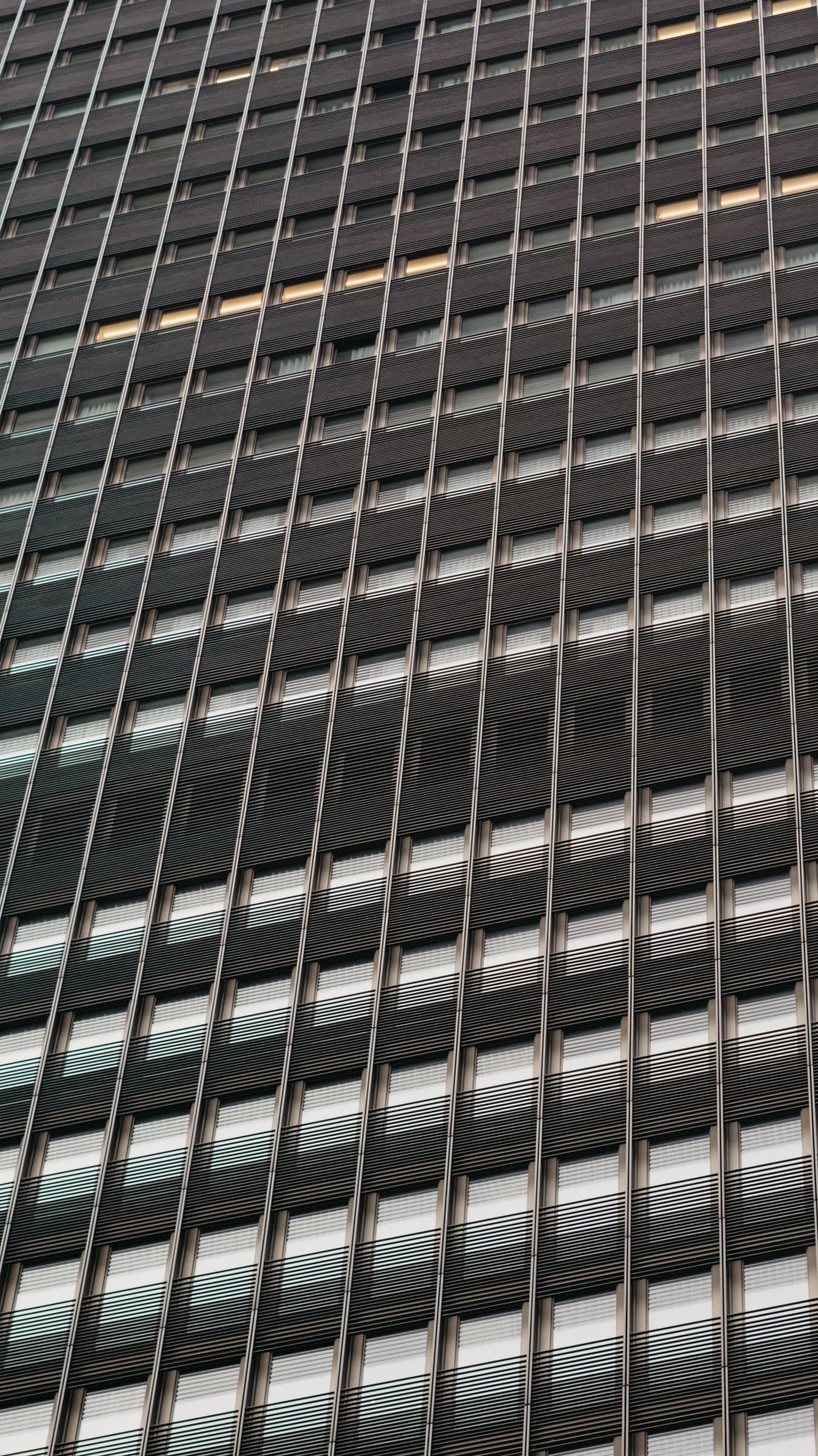The repeating pattern of a London office facade